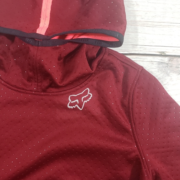 FOX womens maroon pink hooded sweater hoodie xs - Picture 2 of 8